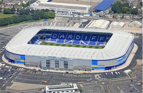 The extended Ninian Stand at Cardiff City Stadium once completed